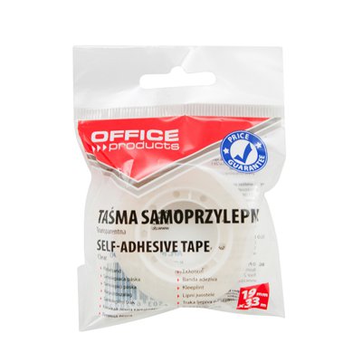 Taśma biurowa OFFICE PRODUCTS, 19mm, 33m, zawieszka, transparentna