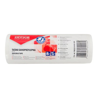Taśma biurowa OFFICE PRODUCTS, 19mm, 33m, 8szt., matowa