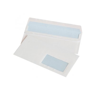 Koperty samoklejące OFFICE PRODUCTS, SK, DL, 110x220mm, 75gsm, 1000szt., z okienkiem prawym 45x90mm, białe