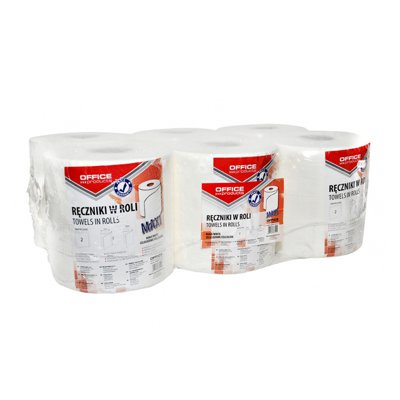 Ręczniki w roli celulozowe OFFICE PRODUCTS Maxi, 2-warstwowe, 120m, 6szt., białe
