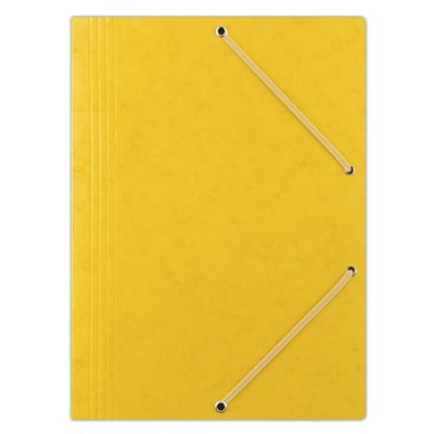 Teczka z gumką DONAU, preszpan, A4, 390gsm, 3-skrz., żółta