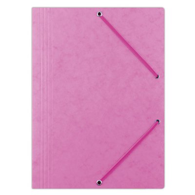 Teczka z gumką DONAU, preszpan, A4, 390gsm, 3-skrz., różowa