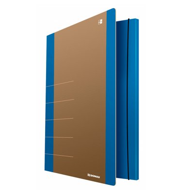 Teczka z gumką DONAU Life, Karton, A4, 500gsm, 3-skrz., niebieski