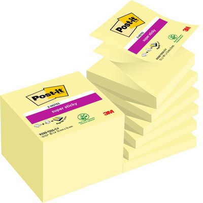 R33012SSCY Bloczki samoprzylepne Postit® Super sticky ZNotes, żółte, 1 sztuka 90 kartek, 76x76mm