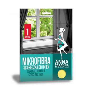 Mikrofibra ściereczka do okien ANNA ZARADNA, 1 szt., żółty