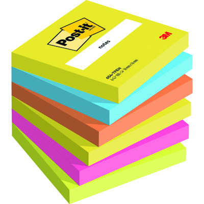 Karteczki samoprzylepne Post-it®, ENERGETIC, 76x76mm, 6x100 kart.