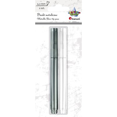 Cienkopis pisak metaliczny 2,2 mm 2 kol. biały/srebrny 463324 TITANUM